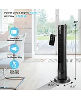 Costway 40''Tower Fan with Remote 75 Degree Oscillating Fan w/ 3 Wind Modes & 4 Wind Speeds