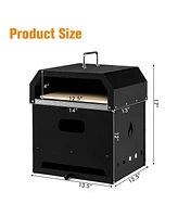 Costway 4-in-1 Multipurpose Outdoor Pizza Oven Wood Fired 2-Layer Detachable Oven