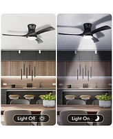 Costway 52 Inches Ceiling Fan with Led Light, Remote Control,6 Wind Speeds and 8H Timer