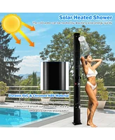 Costway 7.2 Ft 10 Gallon Solar Heated Shower w/Adjustable Head & Foot Tap Spigot