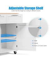 Costway Rolling Kitchen Cart Island Heavy Duty Storage Trolley Cabinet