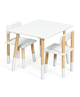 Kids Wooden Table & 2 Chairs Set Children Activity Table Set