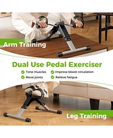 Costway Under Desk Exercise Bike Pedal Exerciser with Lcd Display for Legs & Arms Workout Pink