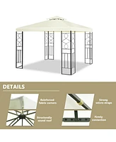 Costway 2 Tier 10'x10' Patio Gazebo Canopy Tent Steel Frame Shelter Awning