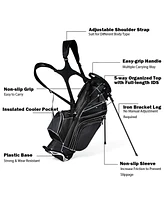 Costway Golf Stand Cart Bag Club w/6 Way Divider Carry Organizer