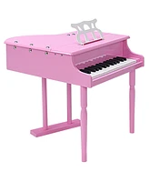 Childs 30 key Toy Grand Baby Piano w/ Kids Bench Wood Pink New