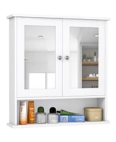 New Bathroom Wall Cabinet Double Mirror Door Cupboard Storage Medicine Cabinet Shelf