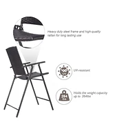 Costway 4 Pcs Folding Rattan Wicker Bar Stool Chair Indoor &Outdoor
