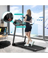 Costway 2.25HP Electric Running Machine Treadmill Bluetooth Speaker