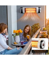 Costway Patio Electric Heater Wall-Mounted Infrared Heater