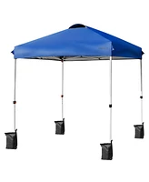 6x6 Ft Pop Up Canopy Tent Camping Sun Shelter W/ Roller Bag