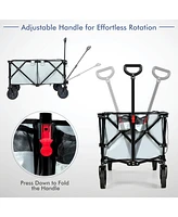 Costway Folding Collapsible Wagon Utility Camping Cart