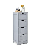 Costway Floor Storage Cabinet Bathroom Organizer Free Standing Drawers