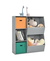 Costway Kids Toy Storage Cubby Bin Floor Cabinet Shelf Organizer