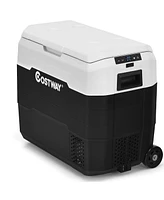 Costway 53 Qt Portable Car Refrigerator Dual-Zone Car Cooler