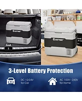 Costway 42 Qt Portable Car Refrigerator Dual-Zone Cooler