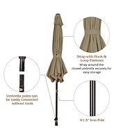 Costway 10Ft Outdoor Market Patio Table Umbrella Push Button Tilt Crank Lift