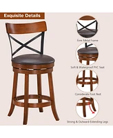 Costway Set of 2 Bar Stools Swivel 25'' Dining Bar Chairs