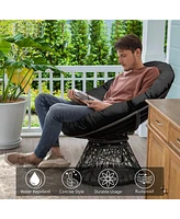 Costway Rattan Papasan Chair Ergonomic 360-degree Swivel