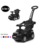 Costway 3 1 Ride on Push Car Toddler Stroller Sliding w/Music