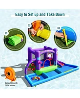 Inolait Inflatable Water Slide Park with Splash Pool and 750W Blower