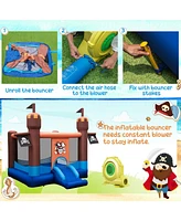 Inolait Pirate-Themed Inflatable Bounce Castle with Large Jumping Area and 735W Blower