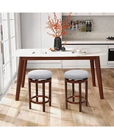 Sugift 2 Pieces 26 Inch Counter Height Swivel Stool Set with Padded Cushion