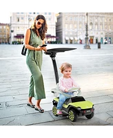 Slickblue 3-in-1 Licensed Volkswagen Ride on Push Car with 3-Position Adjustable Push Handle-Green