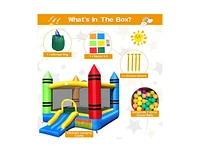 Slickblue Kids Inflatable Bounce House with Slide and Ocean Balls Not Included Blower
