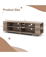 Costway 59" Wood Tv Stand Console Storage Entertainment Media Center with Shelf