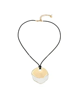 Robert Lee Morris Soho White Molten Patina Pendant Leather Necklace