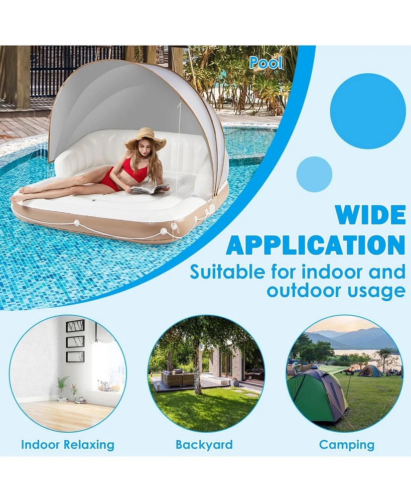 Slickblue Inflatable Pool Float Lounge Swimming Raft