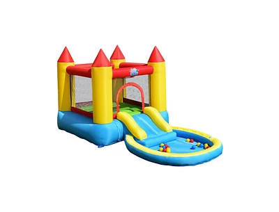 Slickblue Kids Inflatable Bounce House Castle with Balls Pool and Bag