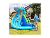 Slickblue Inflatable Water Pool with Splash and Slide Without Blower