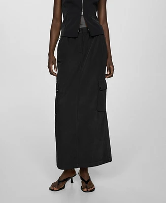 Mango Women's Long Cargo Skirt