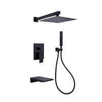 Streamdale Furniture 10" Matte Black Shower System - 3 Function