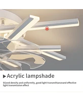 36In Ceiling Fan With Lights Remote Contro Dimmable Led, 6 Gear Wind Speed Fan Light