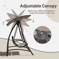 Outdoor Patio Swing with Adjustable Canopy