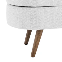 Ottoman Oval Storage Bench, Rubberwood Legs
