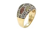 Suzy Levian Sterling Silver Cubic Zirconia Pave Multi-Color Geometric Ring