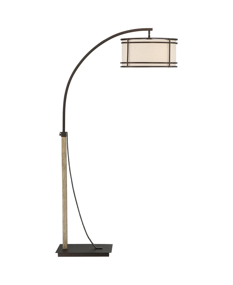 Franklin Iron Works Gentry Industrial Rustic Farmhouse Arc Floor Lamp 71 1/2" Tall Oil Rubbed Bronze 2