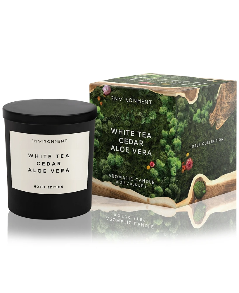 Environment White Tea, Cedar & Aloe Vera Candle (Inspired by 5-Star Hotels), 8 oz.