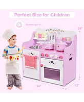 Kids Wooden Kitchen Toy Strawberry Pretend Cooking Playset