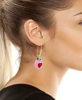 Betsey Johnson Faux Stone Apple Dangle Earrings