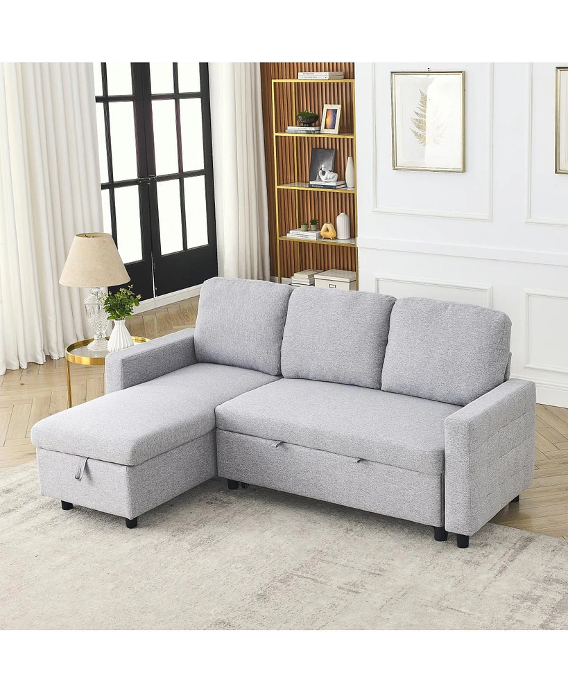 Streamdale Furniture Reversible Sleeper Sofa Bed for Tight Spaces