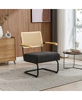 Simplie Fun Modern Industrial Accent Chair with Metal Frame, High-Density Soft Single Chair for Living Room or Bedroom