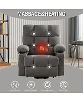 Streamdale Furniture Elderly Recliner Chair with Heat, Massage & Usb Charge Port