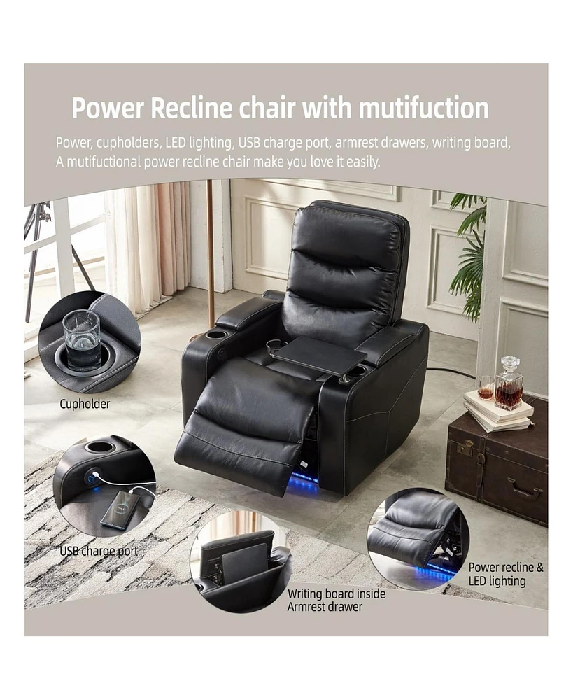 Streamdale Furniture Power reclining chair Black color