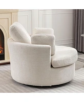 Streamdale Furniture Cozy Oversized Swivel Chair with Pillows for Living Room