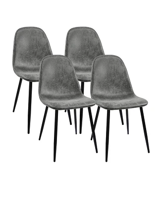 Simplie Fun Modern Grey Upholstered Dining Chairs Set of 4